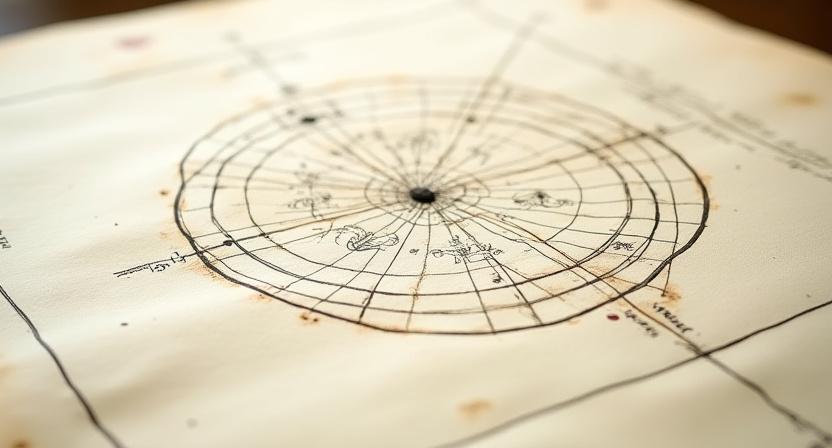 Close up of a 17th-century astronomical manuscript