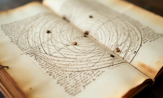 Close up of a detail from a 17th-century astronomical manuscript